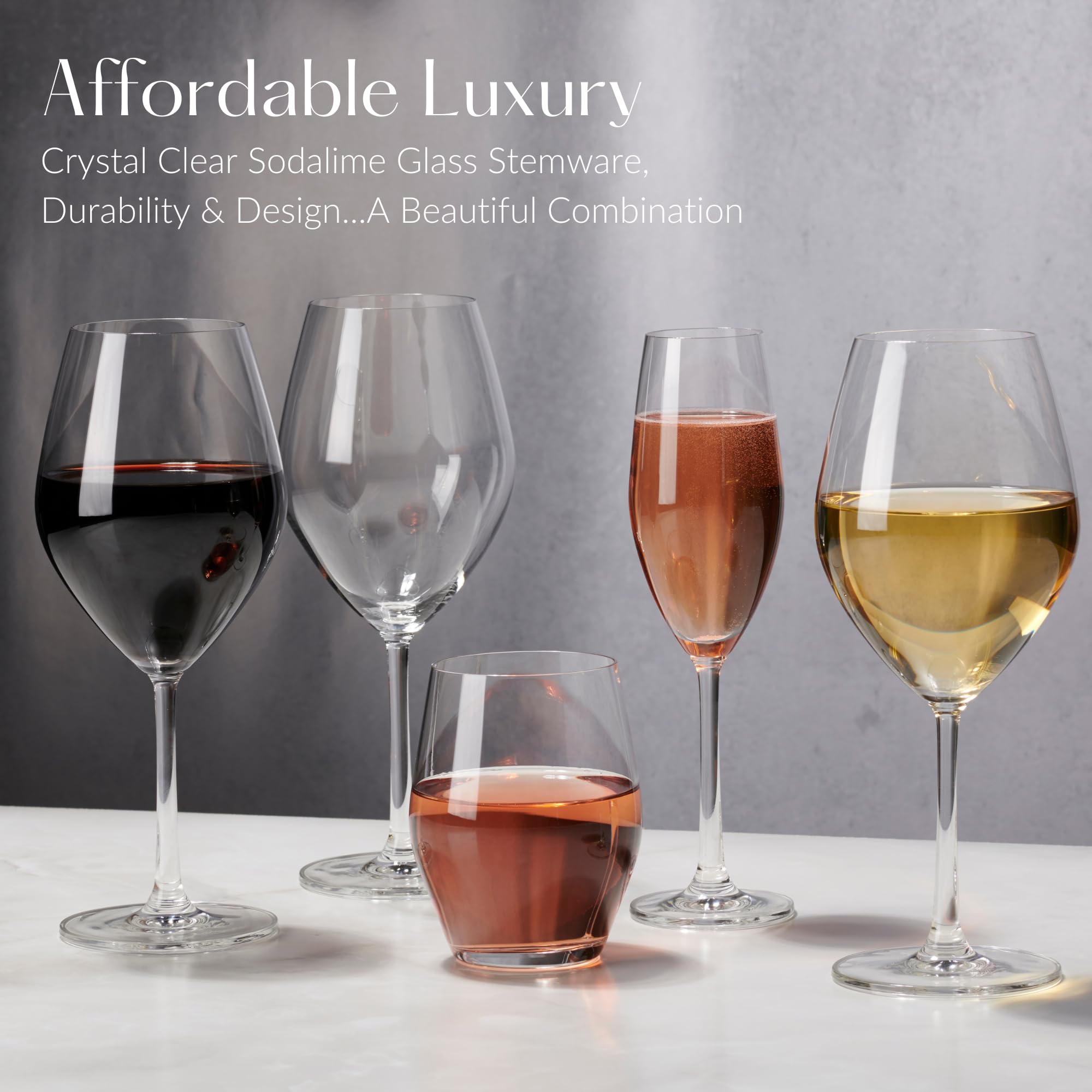 Amazon.com | Anchor Hocking Stemless Wine Glasses, Sondria 16